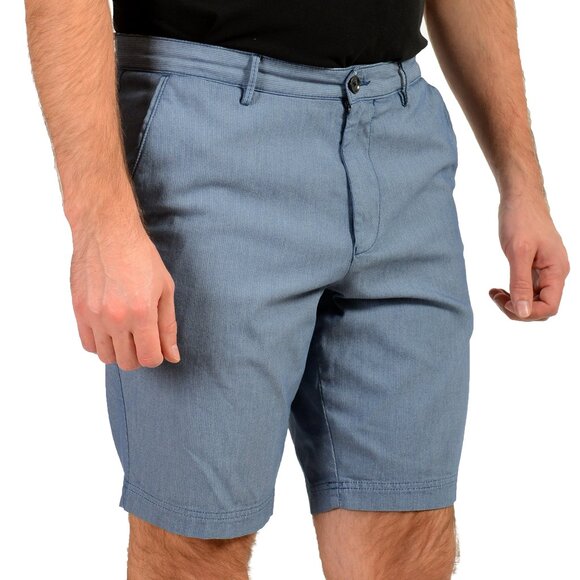 Hugo Boss Men's Slice-Short Blue Geometric Print Flat Front Shorts US 34R IT 50 - Picture 2 of 5